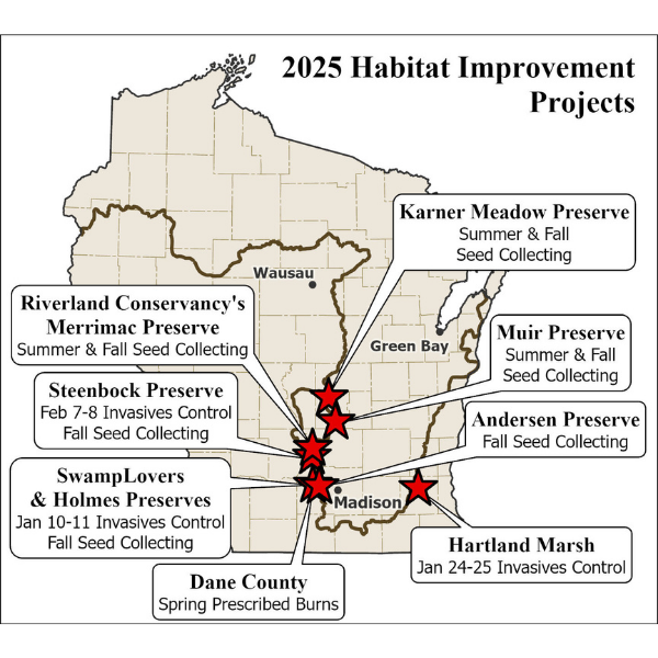 2025 Habitat Improvement Projects Map