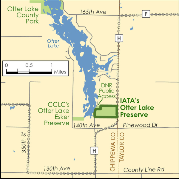 This map shows the location of Otter Lake Preserve.