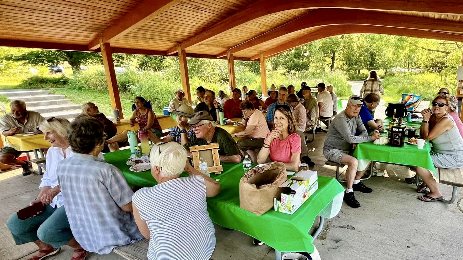 Chapter members enjoying our annual summer cookout at Lapham Peak's Mike Fort Shelter.