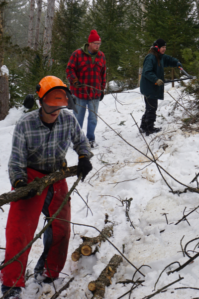 Clearing invasive brush at Glacier Valley Conservancy in Dane County. Photo by IATA staff.