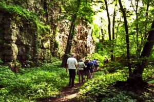 Devils Staircase Trail Hikers at old quarry