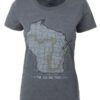 ~ Women's Ice Age Trail - Trail Map on blue T-shirt by Seek Dry Goods - Image 3