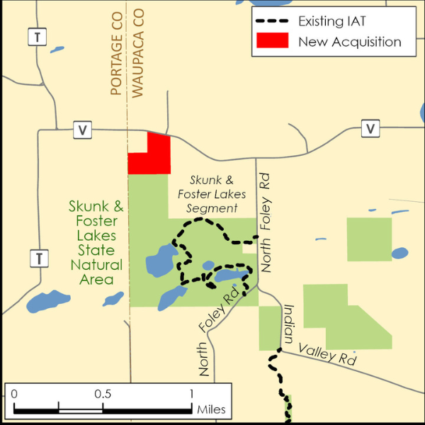 This map shows the new land protection in Waupaca County.