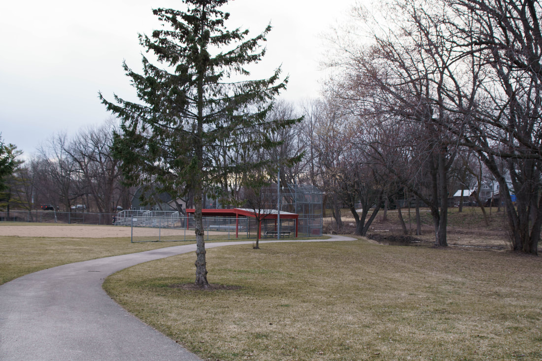 The Ice Age Trail follows the paved trail through Hartbrook Park